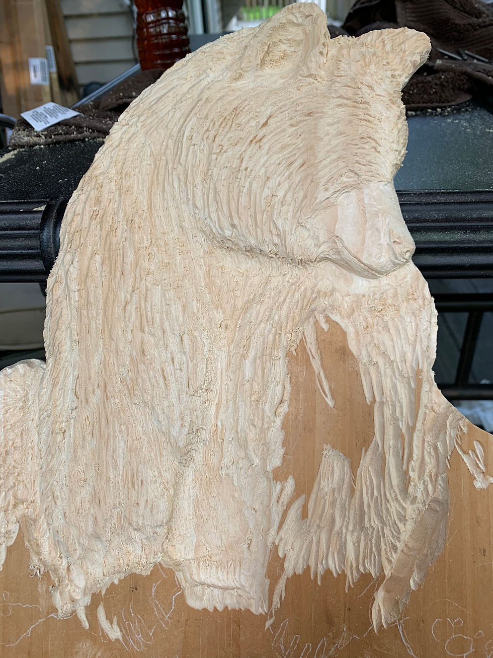 Thumbnail: Hand-carved Black Bear Relief