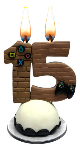 Vela Biscuit Topo Pronta Entrega 15 Anos Video Game Jogos