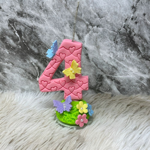 Miniatura: Velas Aniversario Biscuit Personagens Jardim Das Borboletas