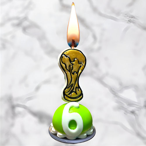 Miniatura: Vela De Aniversário Em Biscuit Futebol (1 Ao 10)