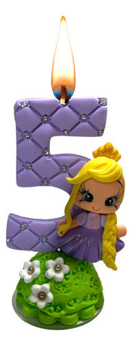 Miniatura: Vela Topo Bolo Biscuit Princesa Rapunzel Mod2 Pronta Entrega