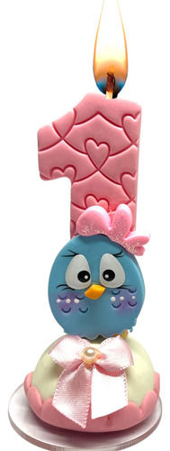Vela Biscuit Topo De Bolo Galinha Candy Pronta Entrega