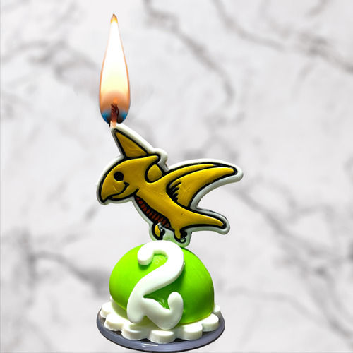 Miniatura: Vela De Aniversário Em Biscuit Dinossauro (1 Ao 10)