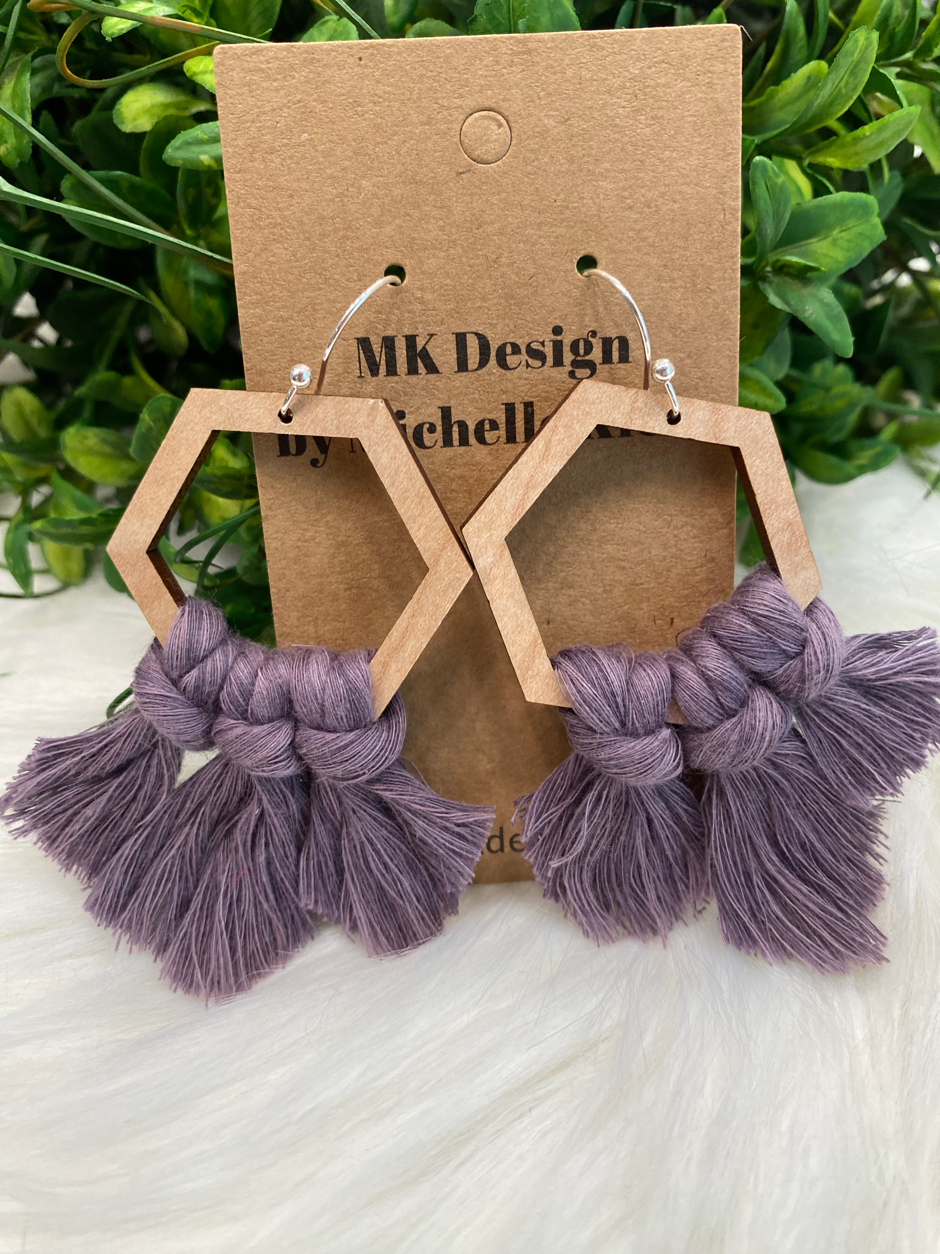 Lovely Purple Macrame Earrings