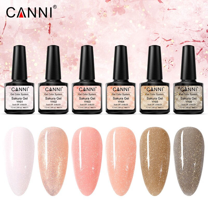 Miniature : CANNI New Arrivals 6 Colors Sakura Glitter Gel System YH01-YH06 High-quality