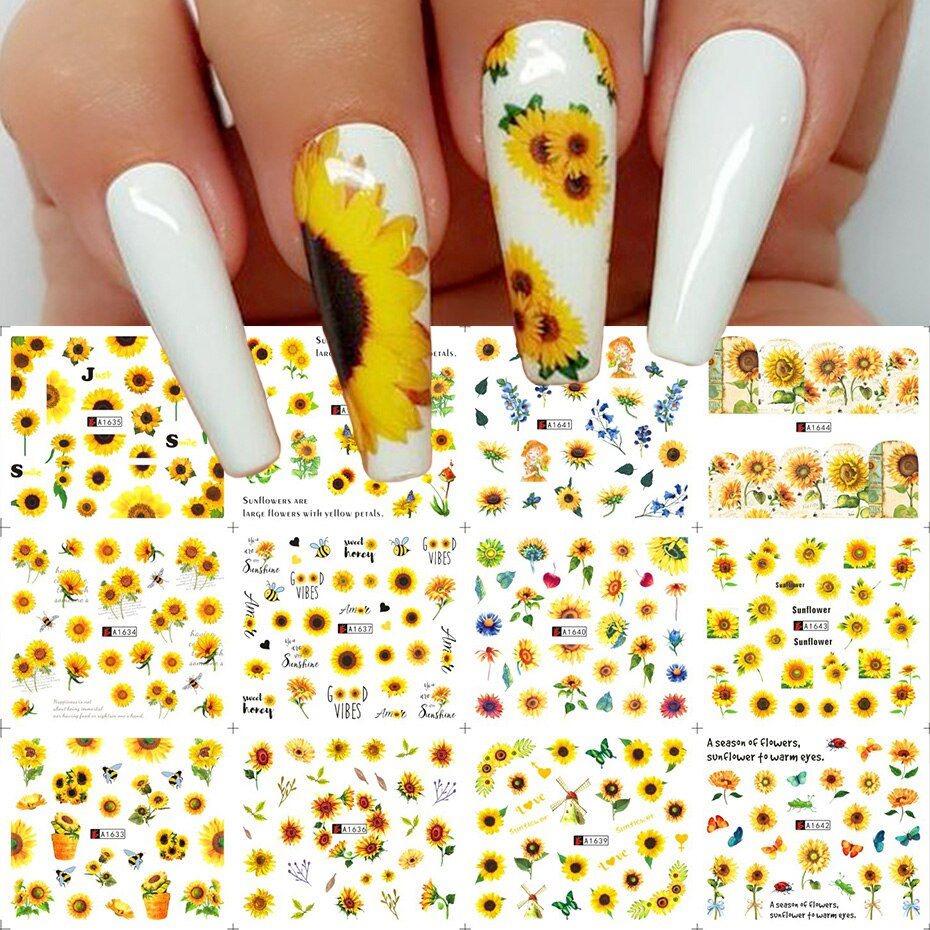 Miniature : 12pcs Leopard Nail Sticker Sexy Wild Animal Water Decal Letters Geometric U