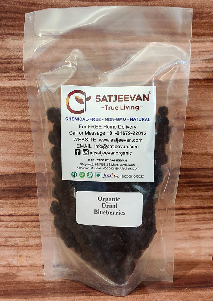 Satjeevan Organic Dried Blueberries 200g