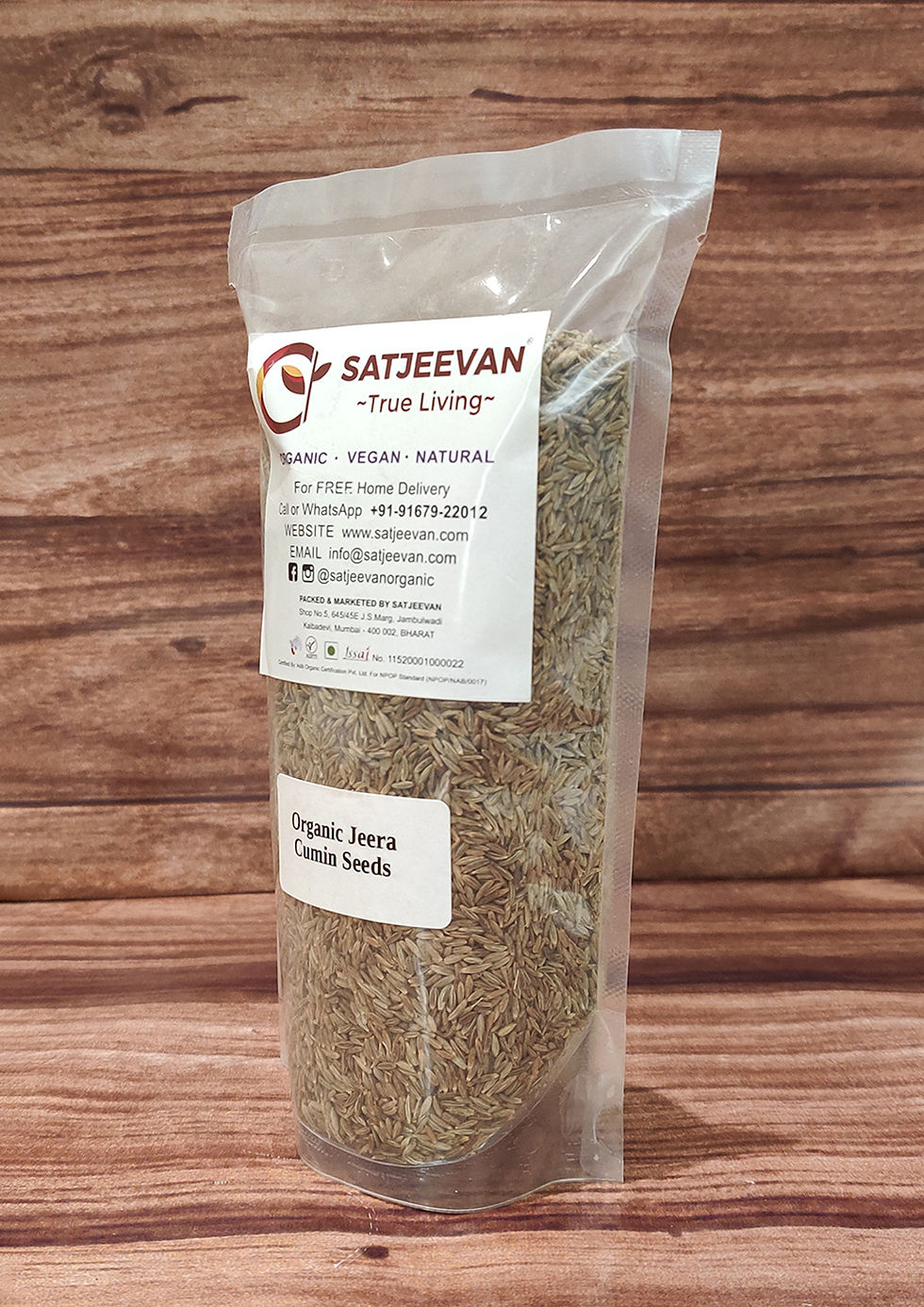 Thumbnail: Satjeevan Organic Jeera Cumin Seeds 250g