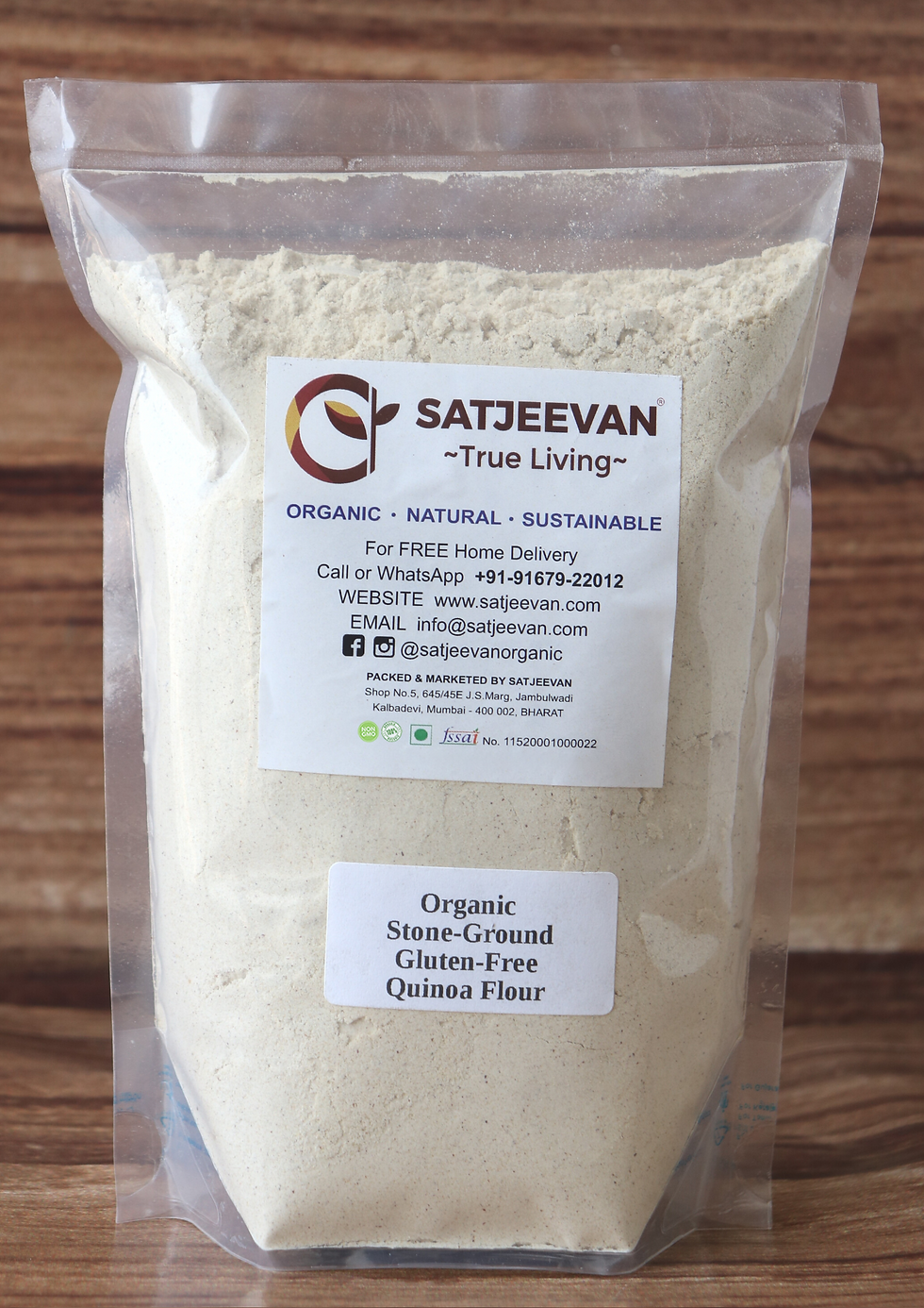 Satjeevan Organic Stone-Ground Quinoa Flour