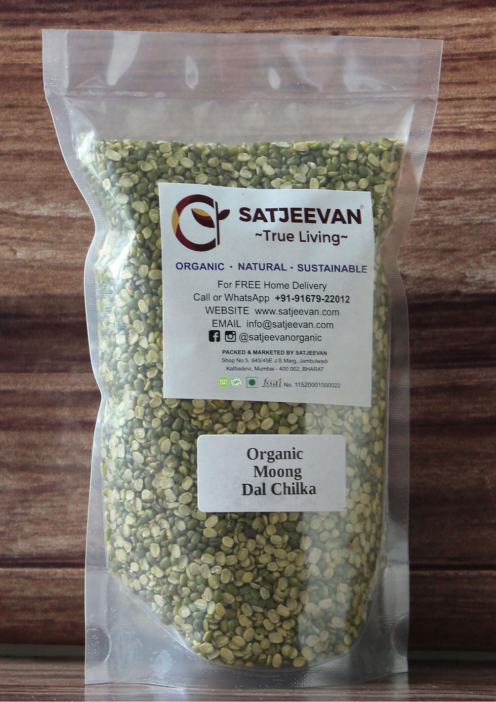 Satjeevan Organic Moong Dal Chilka