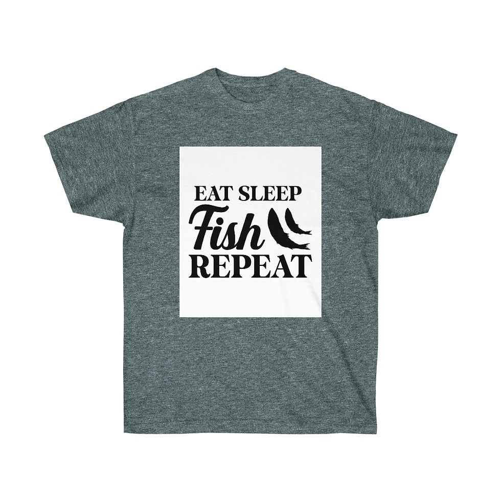 Thumbnail: Unisex Ultra Cotton Tee "Eat Sleep Fish Repeat"