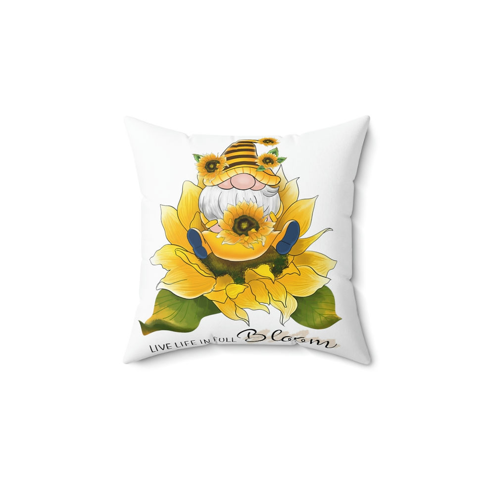 Thumbnail: Spun Polyester Square Pillow "Live Life in Full Bloom"