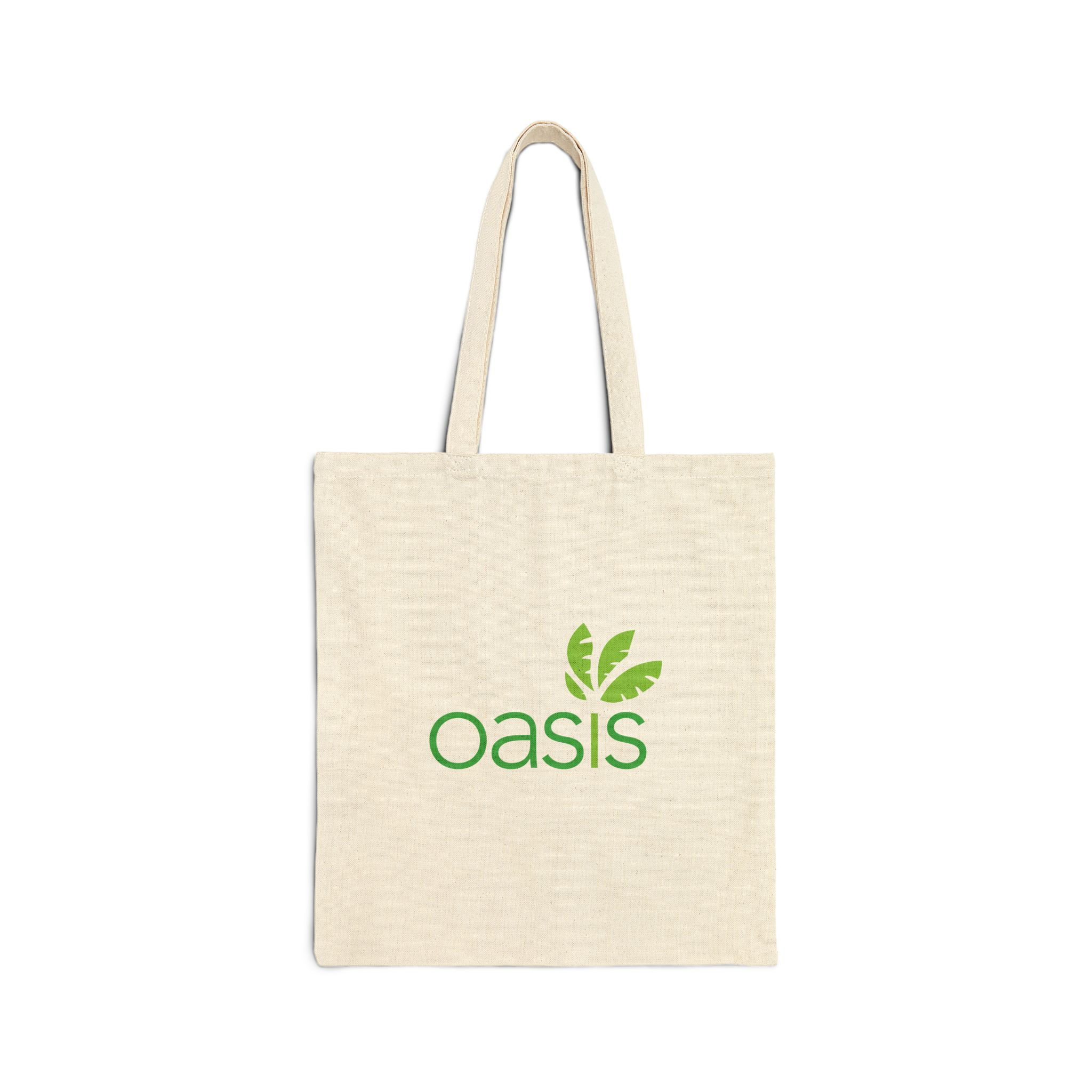 Oasis Leaf Logo Tote Bag | Cotton Canvas Tote
