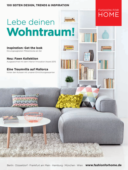 Fashion For Home catalogue cover featuring styled home interior, designed by Miriam Göhn