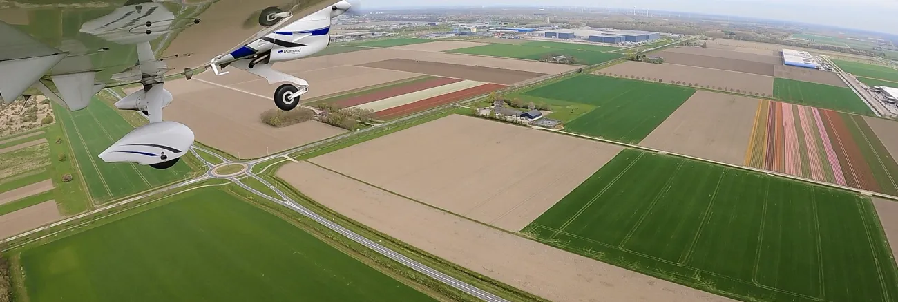 Beginnende tulpen in de buurt van Lelystad