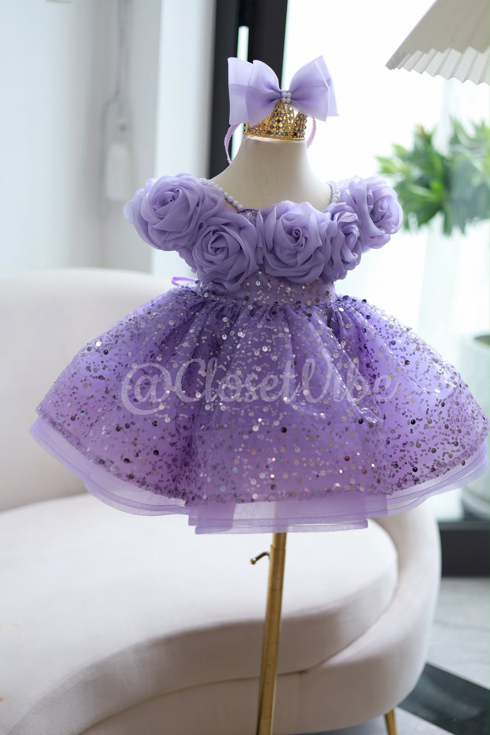 Lavender Rose Princess Dress