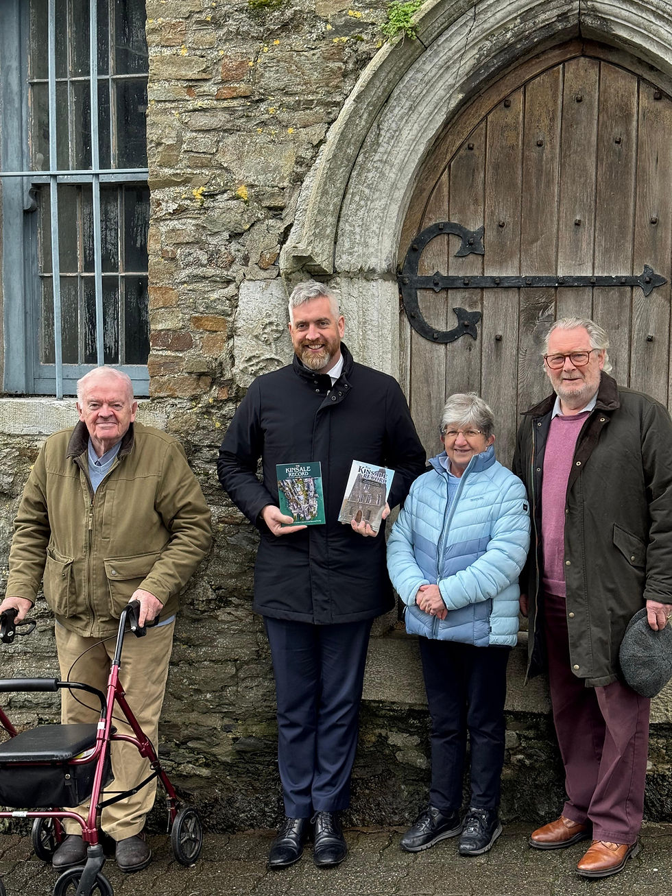 A new chapter for Desmond Castle: Minister for Nature, Heritage and Biodiversity Christopher O’Sullivan along members of the Kinsale and District Local History Society Dermot Ryan, Nollie O’Connell and Padraig Begley outside Desmond Castle, Kinsale, on Friday January 16 2026.