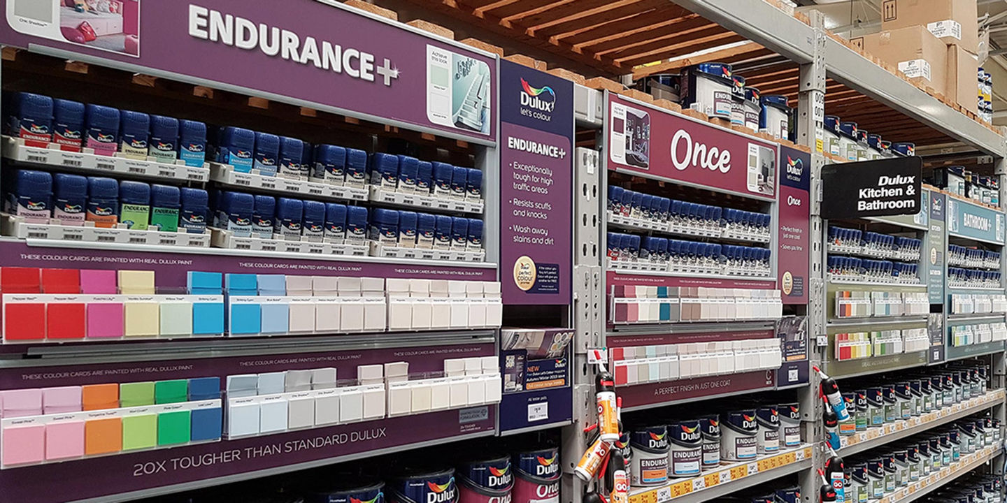 Dulux added value range bathroom retail pop display