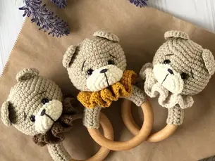 Sonajero de Oso Amigurumi, paso a Paso