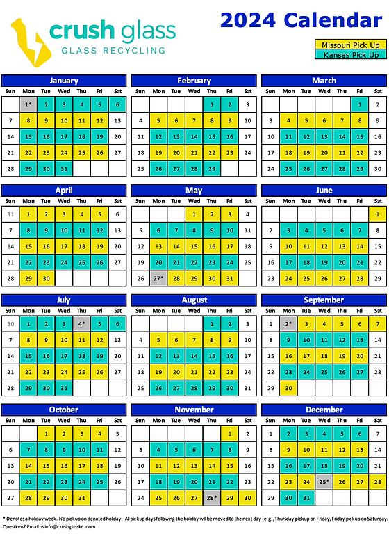 ANNUAL CALENDAR | CRUSH GLASS KC