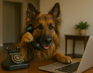 Chiropractic Office Assistant - German Shepherd answering phone.png