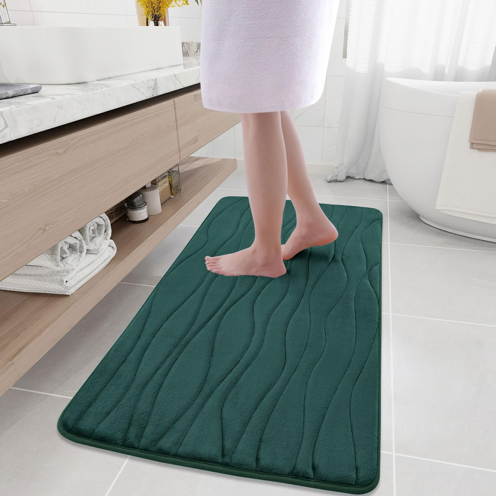 Buganda Memory Foam Bathroom Rug Mat 47x24 Extra Soft and Absorbent Bath Mats No