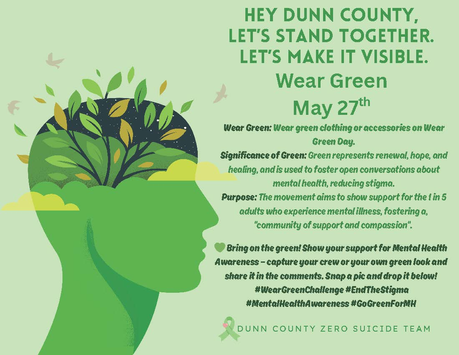 Wear Green in support of Mental Health Awareness