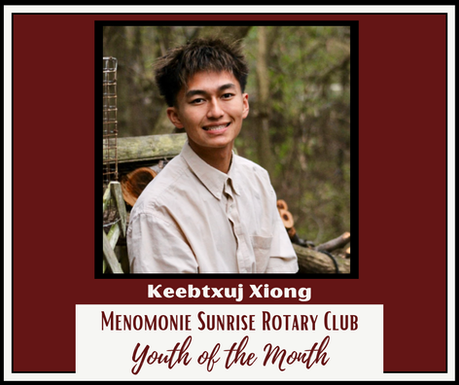 Sunrise Rotary Honors Keebtxuj Xiong as January Youth of the Month