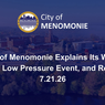 City of Menomonie explains its water system, low pressure event, and response