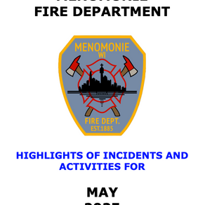 Menomonie Fire Department - May Report