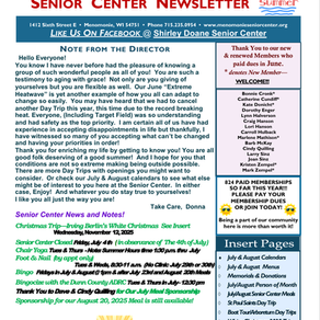 Senior Center Newsletter & Calendar - July and August