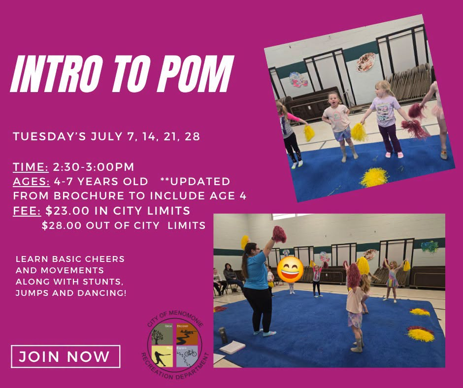 Intro to Pom Class through Menomonie Parks & Rec.