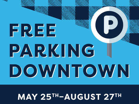 Downtown Flower Baskets are Up and Free Parking is in Effect