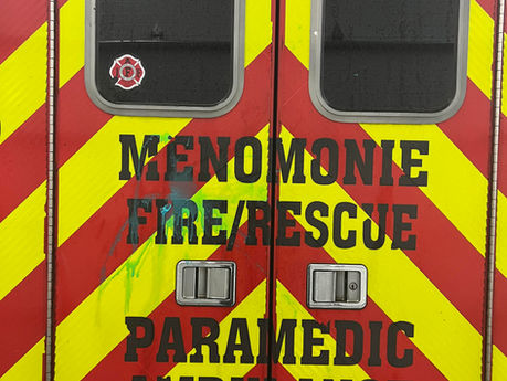 MFD ambulance hit by paint balls