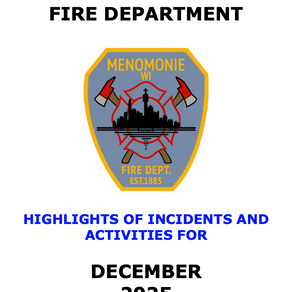Menomonie Fire Department -December Report