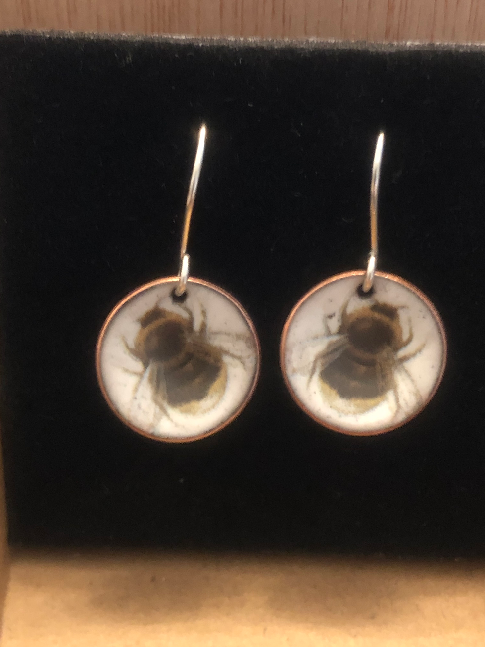Thumbnail: Enamelled Copper Bee Jewellery