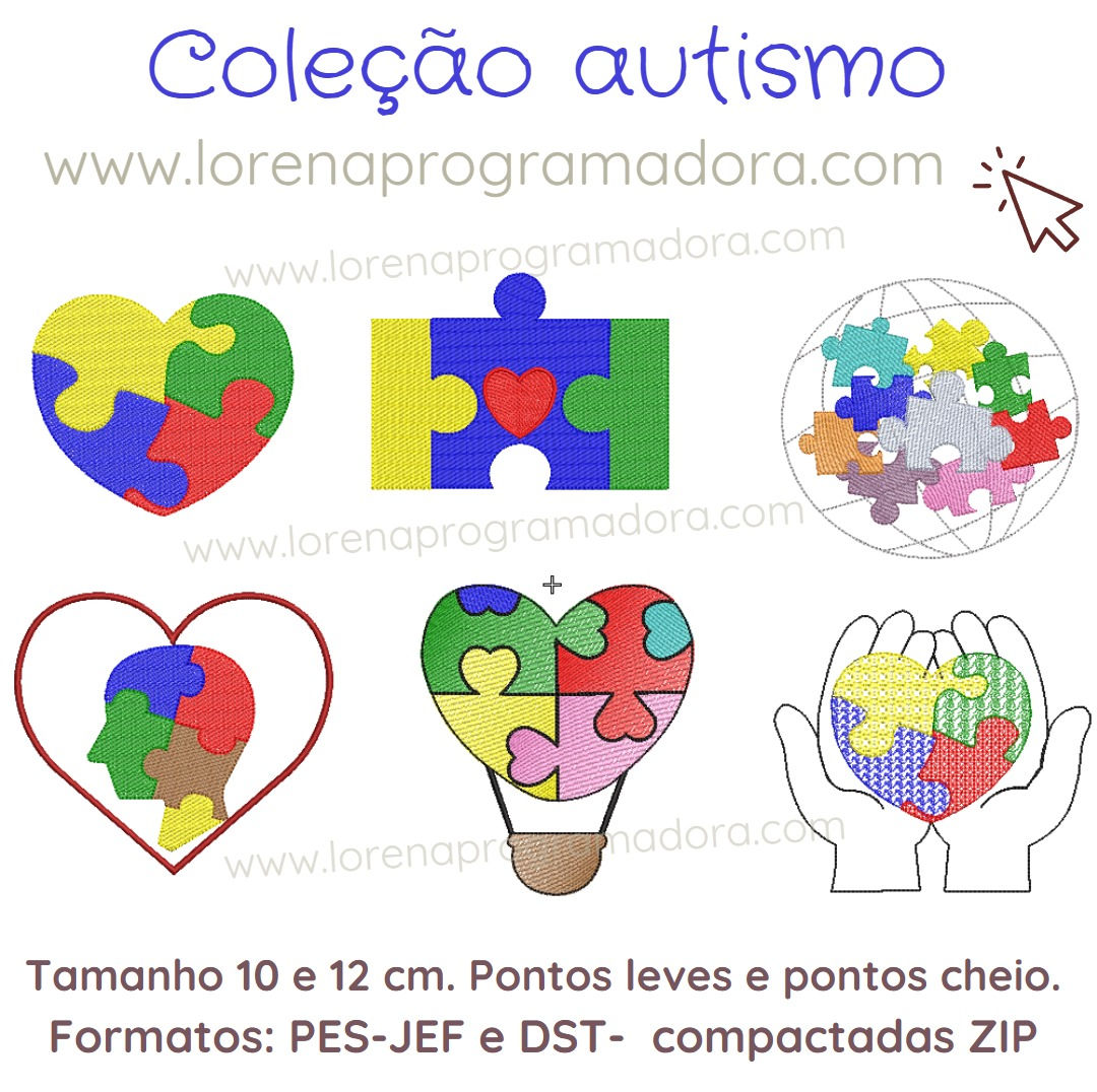 Matriz de bordado coleção autismo