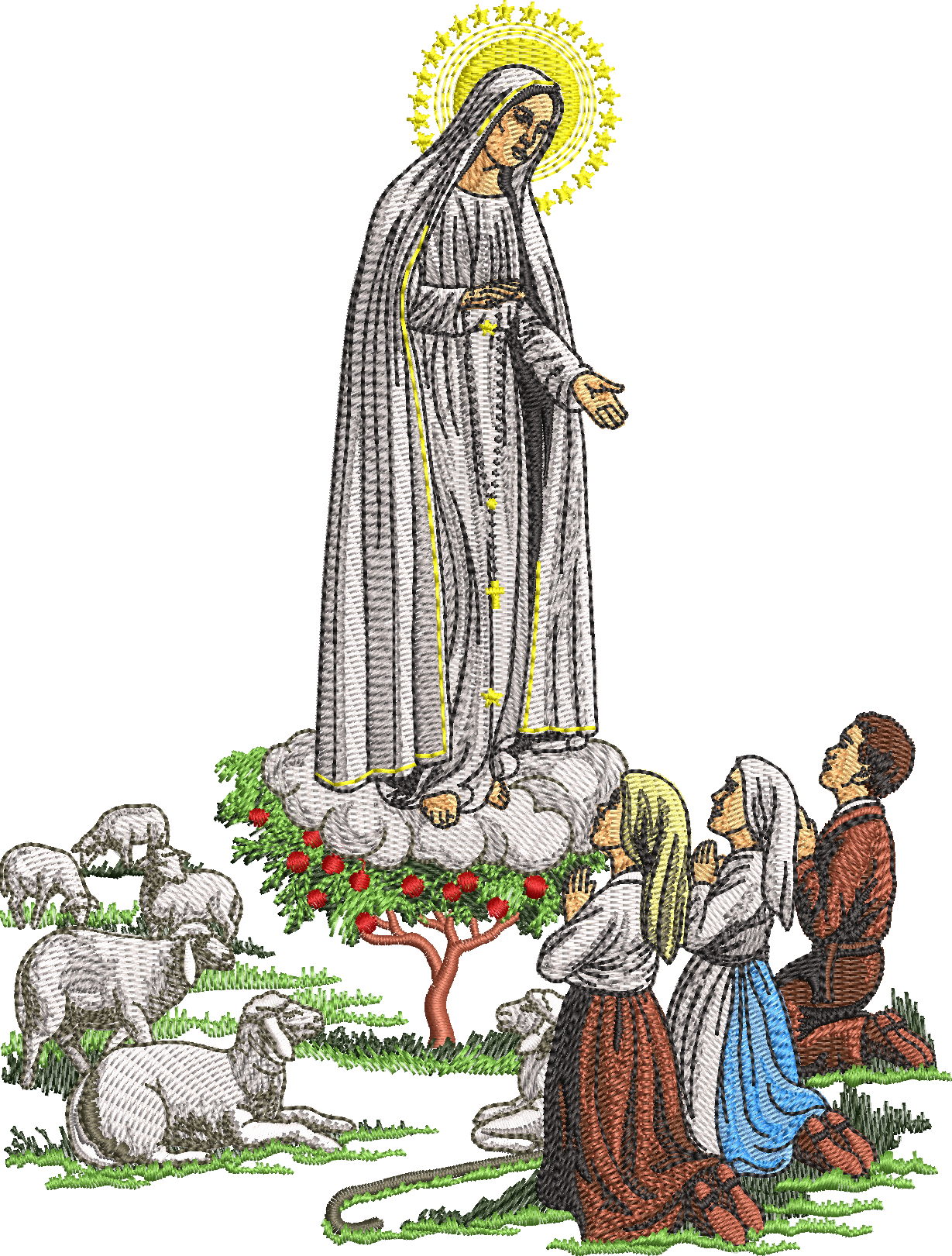 matriz de bordado nossa senhora de fátima