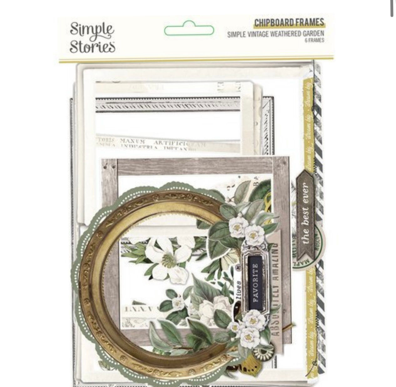 Chipboard Frames-Simple Vintage Weathered Garden