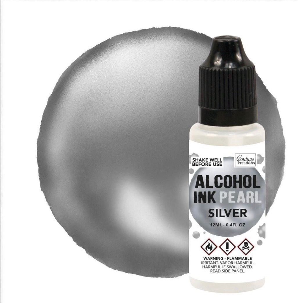 Alcohol Ink Pearl Silver