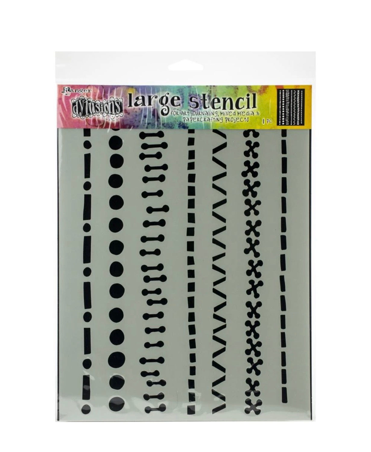 A Stitch In Time -Dylusions Large Stencil