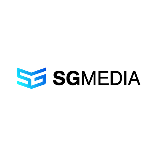 Logo of SG Media Creative with a stylized blue "SG" emblem and sleek black text, representing modern and dynamic branding solutions.