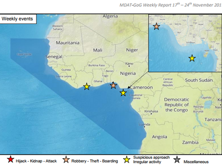 MDAT GoG (West Africa) Weekly Piracy Report #marsec #piracy #westafrica #mdatgog #shipping