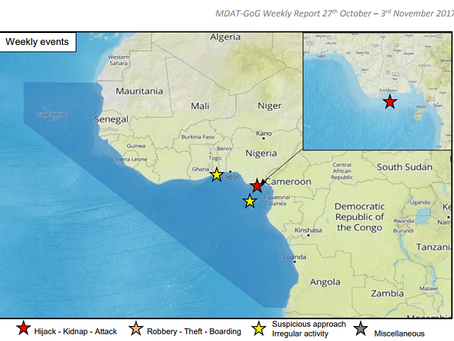 MDAT GoG (West Africa) Weekly Piracy Report #marsec #piracy #westafrica #mdatgog #shipping