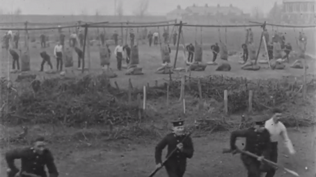 King George V inspects Royal Marine cadets and officers at Deal 1917