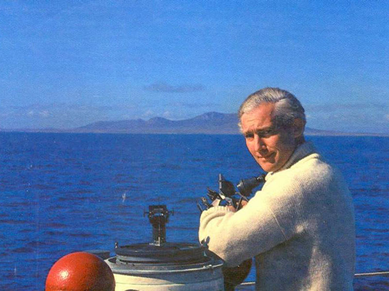 Ewen Southby-Tailyour on MV Forrest, North of Pebble Island