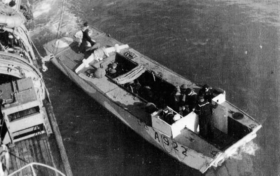 47 RM Commando LCA having been lowered from HMS Princess Josephine Charlotte 6 June 1944. (Photo by Eric Crawford)
