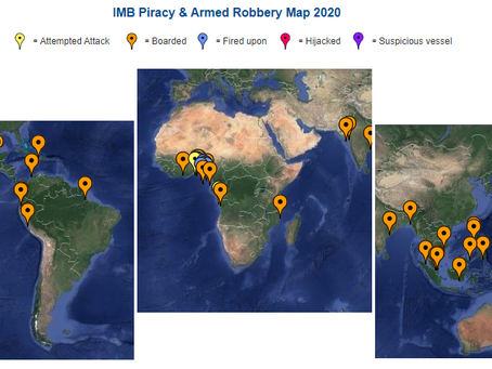 IMB ICC Live Piracy & Armed Robbery Report 2020 - Reported in Last 7 days #marsec #piracy