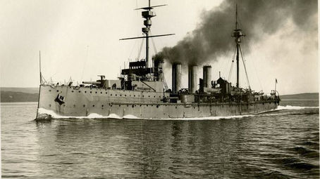 HMS NATAL Sunk by Internal Explosion - 63 Royal Marines Lost