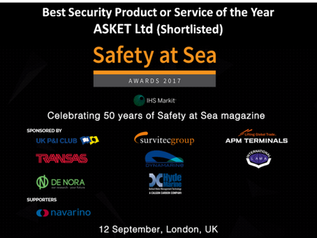 2017 IHS Safety at Sea Award - Best Security Product or Service of the Year - ASKET Shortlisted @IHS